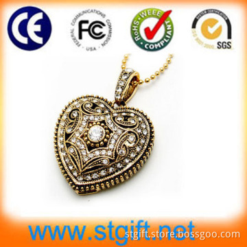 High Speed Jewellery Heart USB Memory 2.0 Flash USB Disk